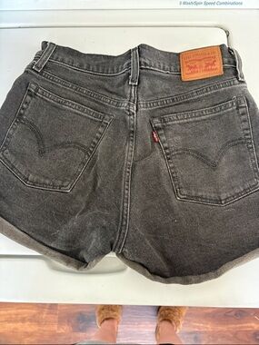Levi's Women's Washed Black/Grey Denim Shorts